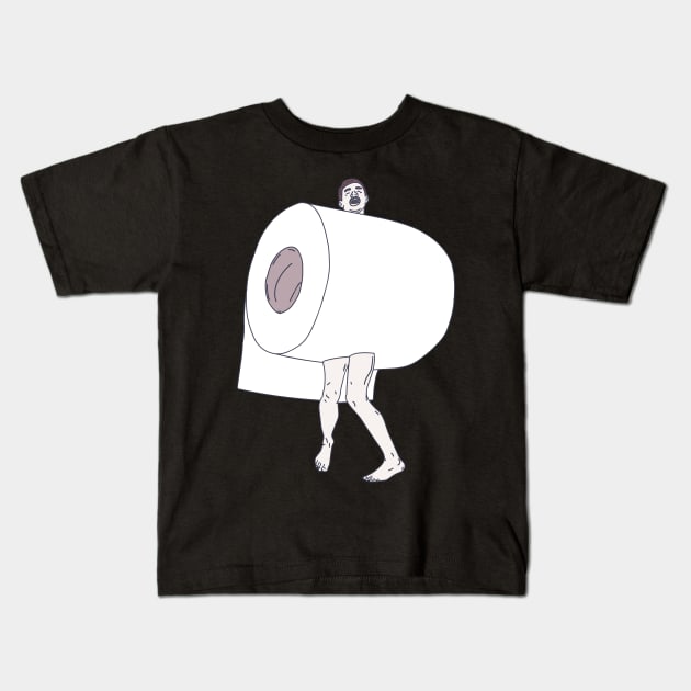 Toilet Paper Apocalypse - Loo Paper Monster Kids T-Shirt by DeWinnes